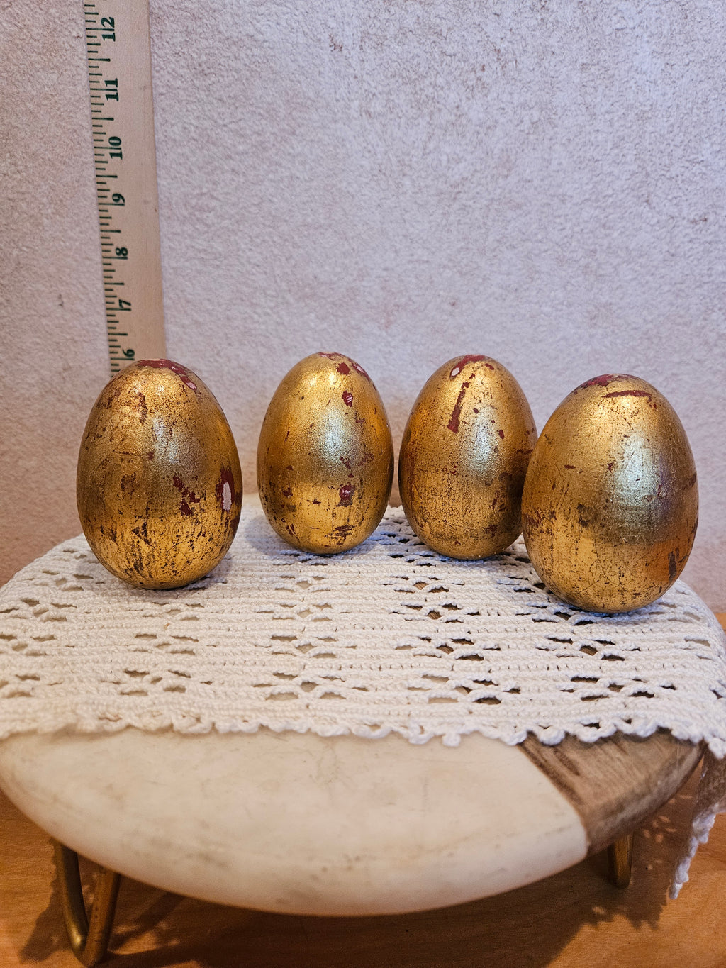 Set of Vintage Golden Easter Eggs