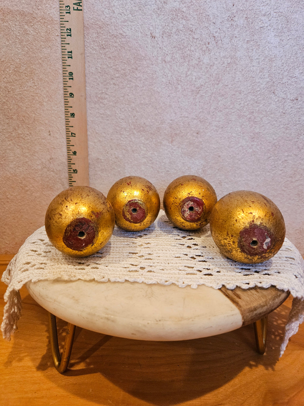 Set of Vintage Golden Easter Eggs