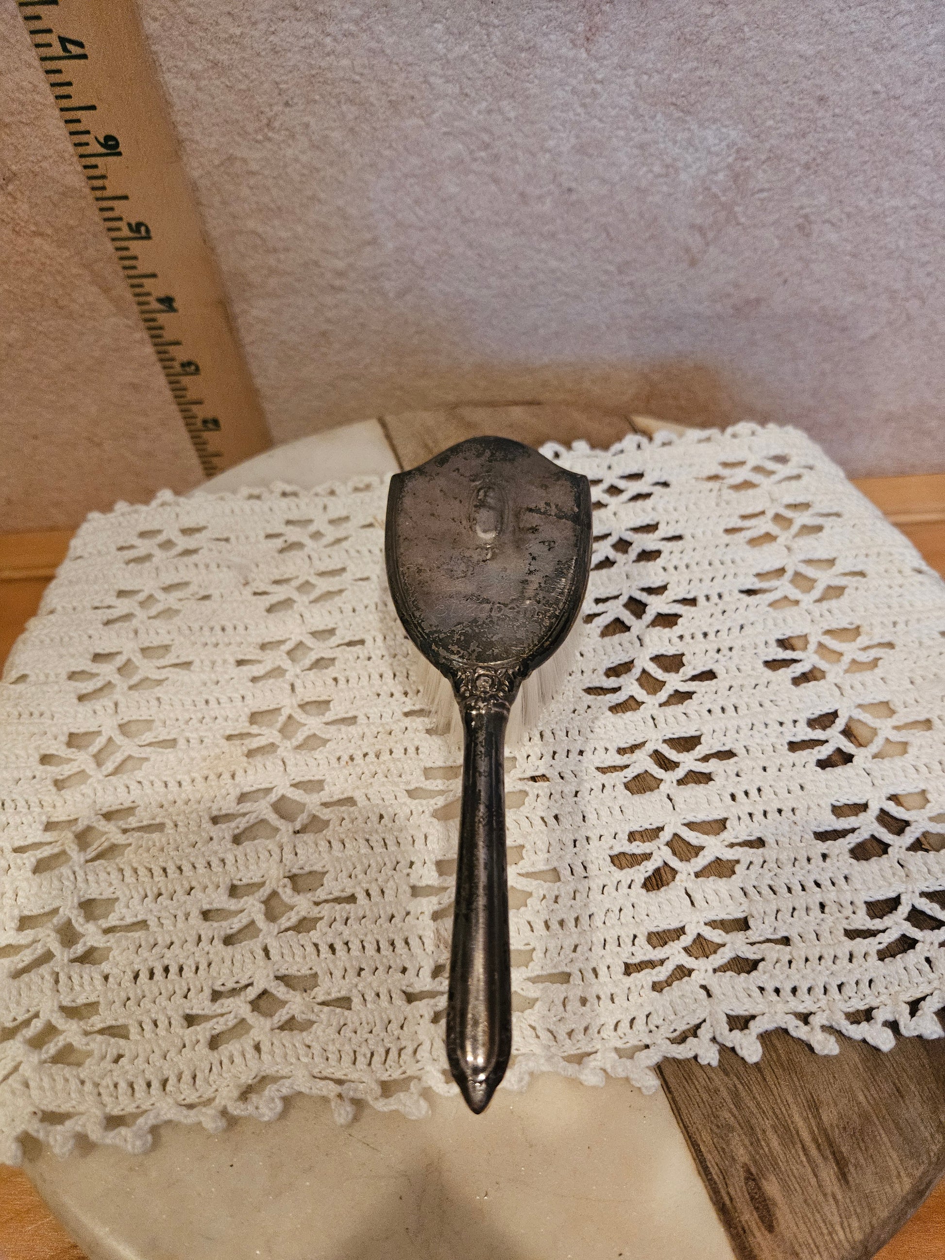 Antique Silver Plated Hair Brush
