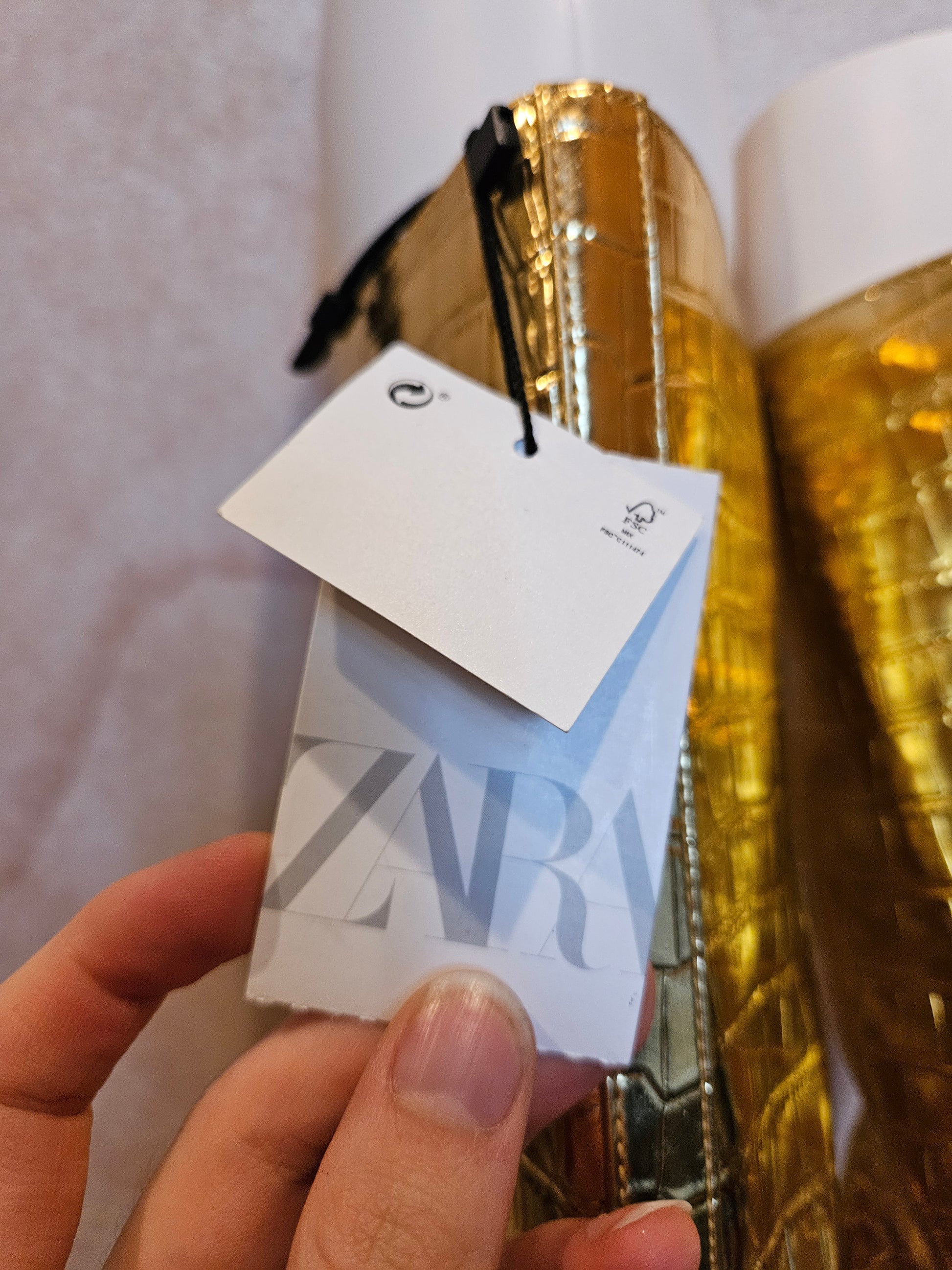 Zara Gold Metallic Knee-High Heeled Boots