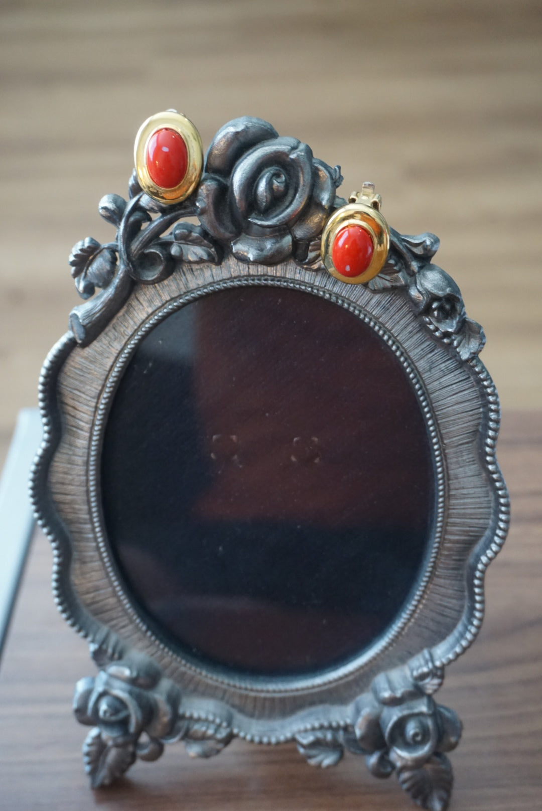 Vintage Red Clip-On Earrings