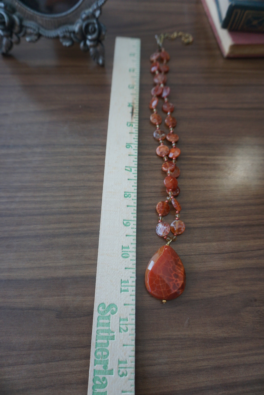 Red Agate Pendant Necklace