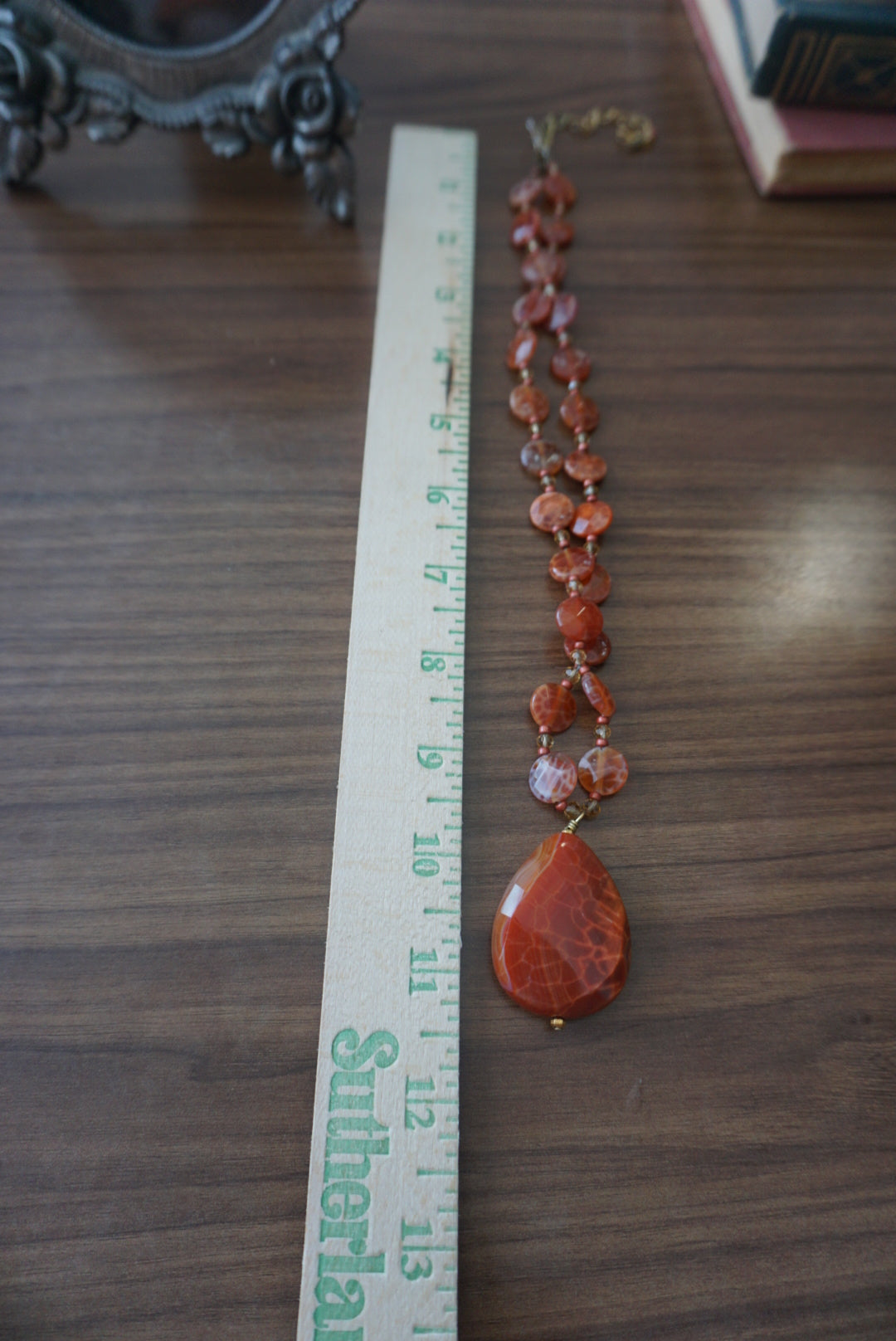 Red Agate Pendant Necklace