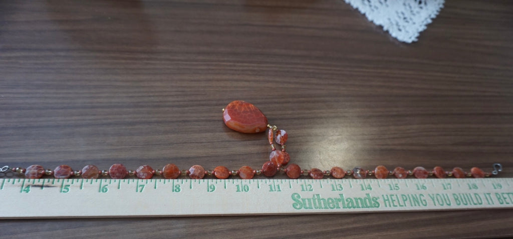 Red Agate Pendant Necklace