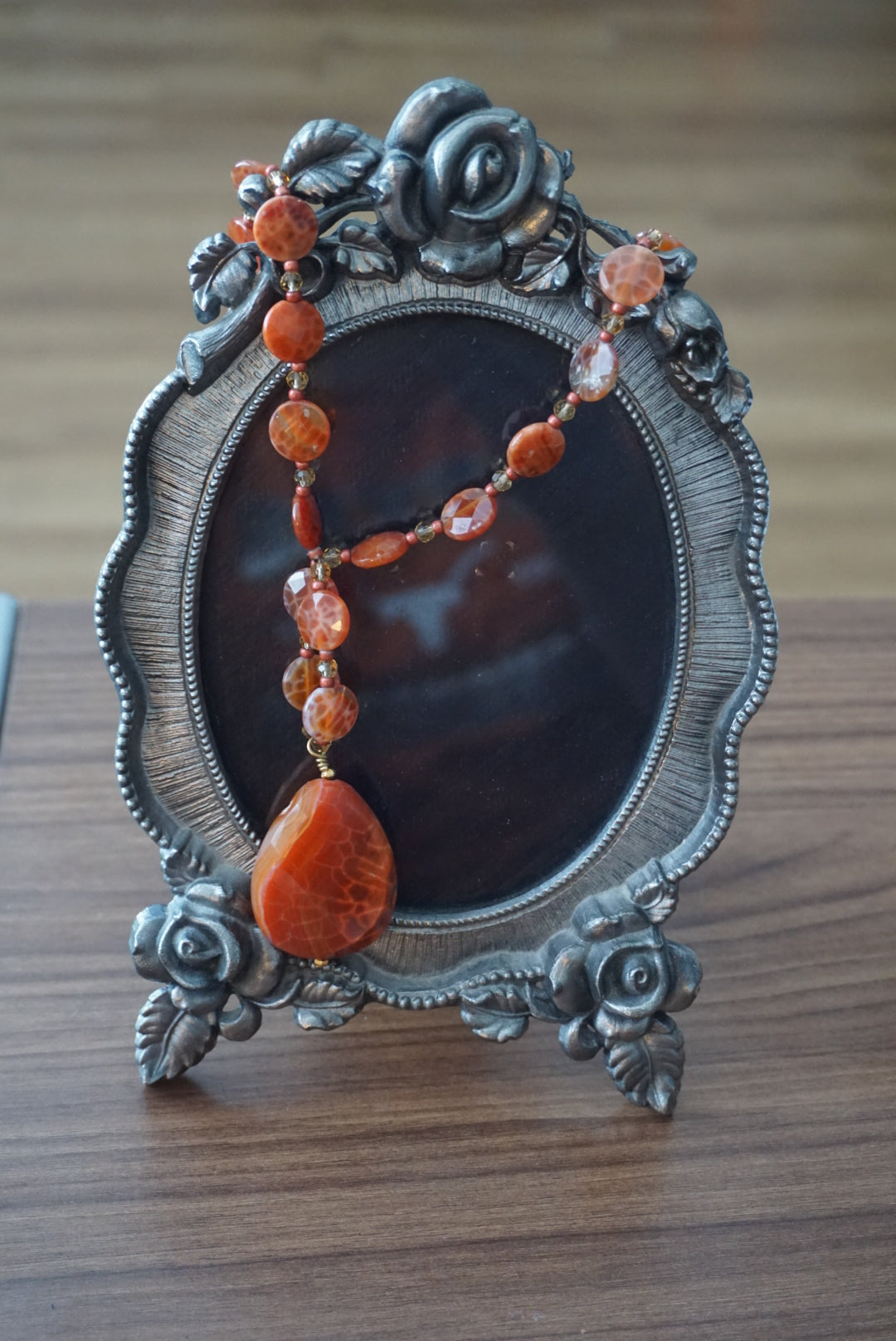 Red Agate Pendant Necklace