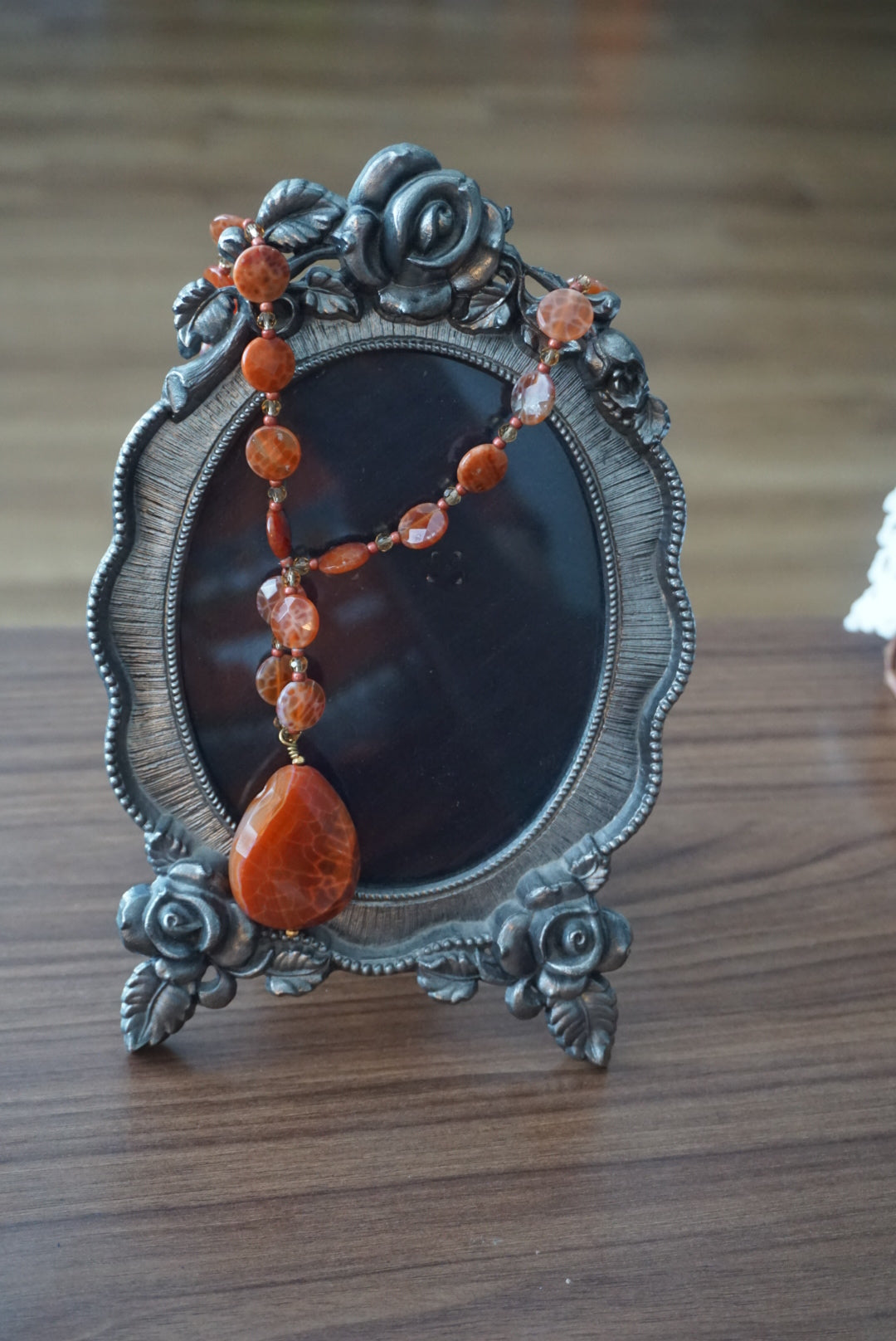 Red Agate Pendant Necklace