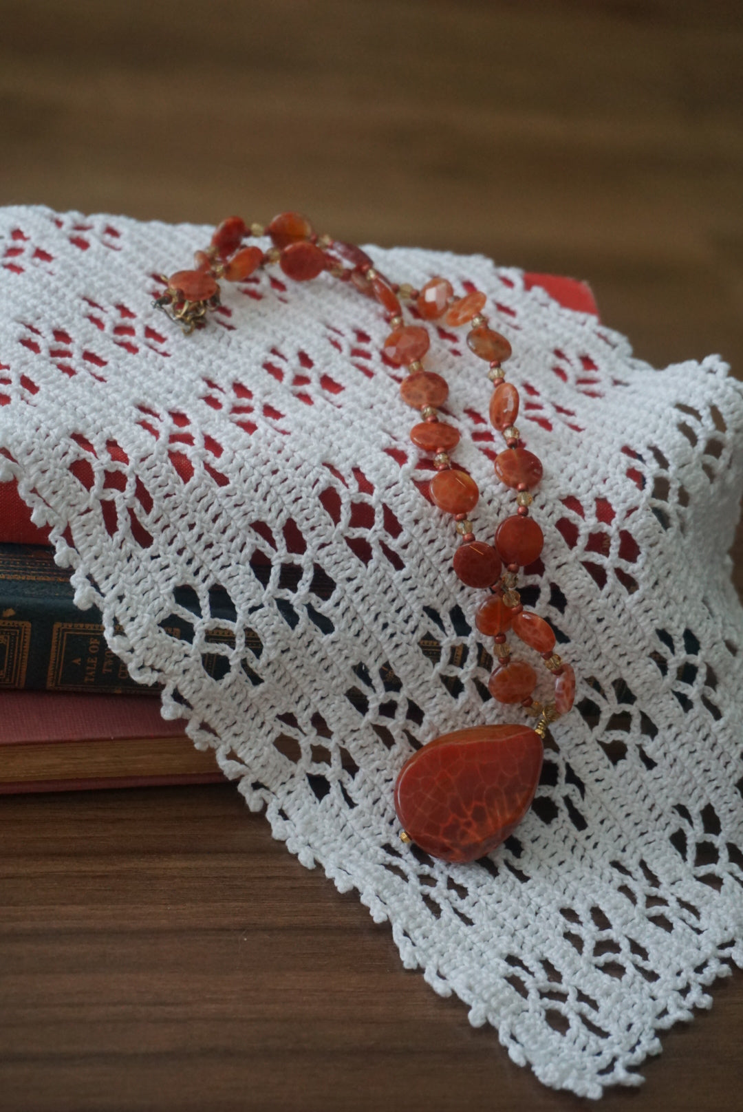 Red Agate Pendant Necklace