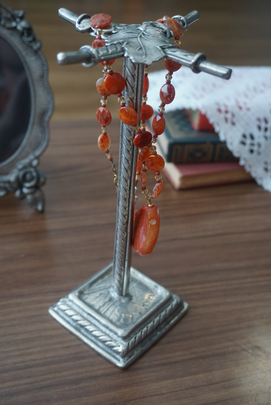 Red Agate Pendant Necklace