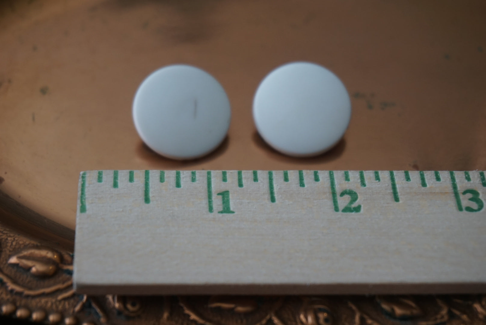 Vintage White Circular Clip-On Earrings