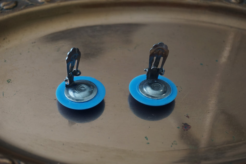 Blue Clip-On Earrings