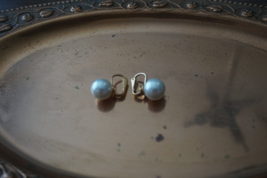 Gold Clip-On Earrings with Pearl Detail