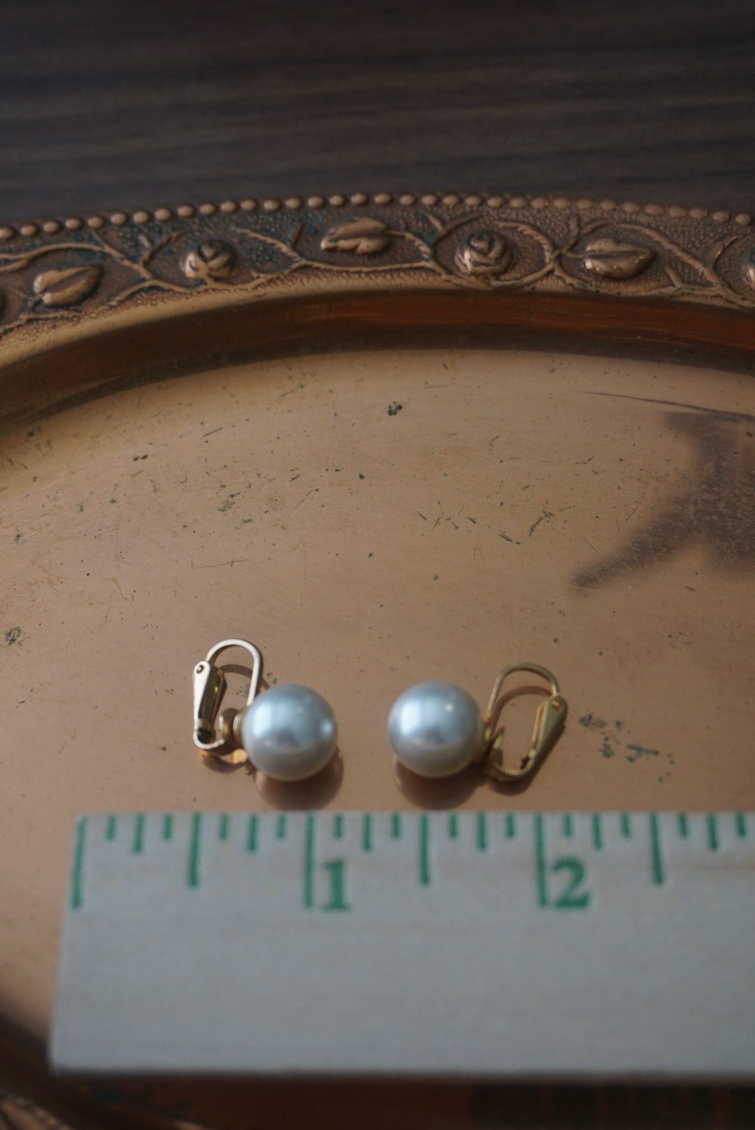 Gold Clip-On Earrings with Pearl Detail