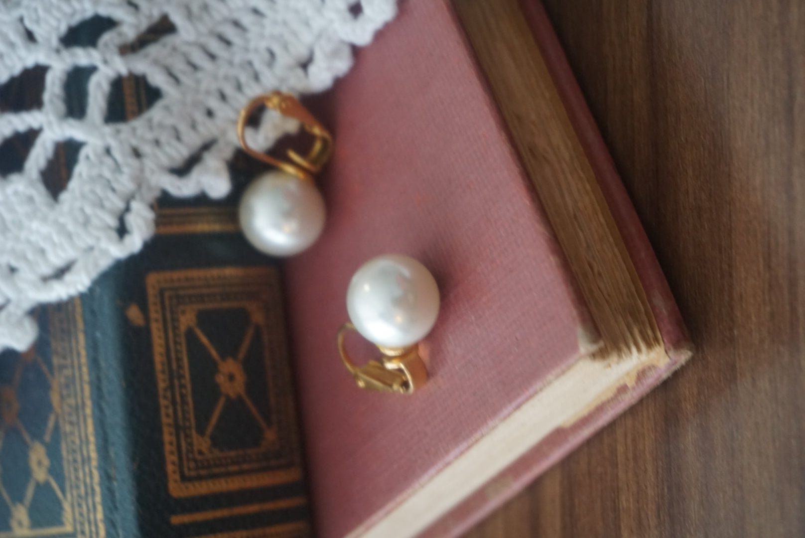 Gold Clip-On Earrings with Pearl Detail