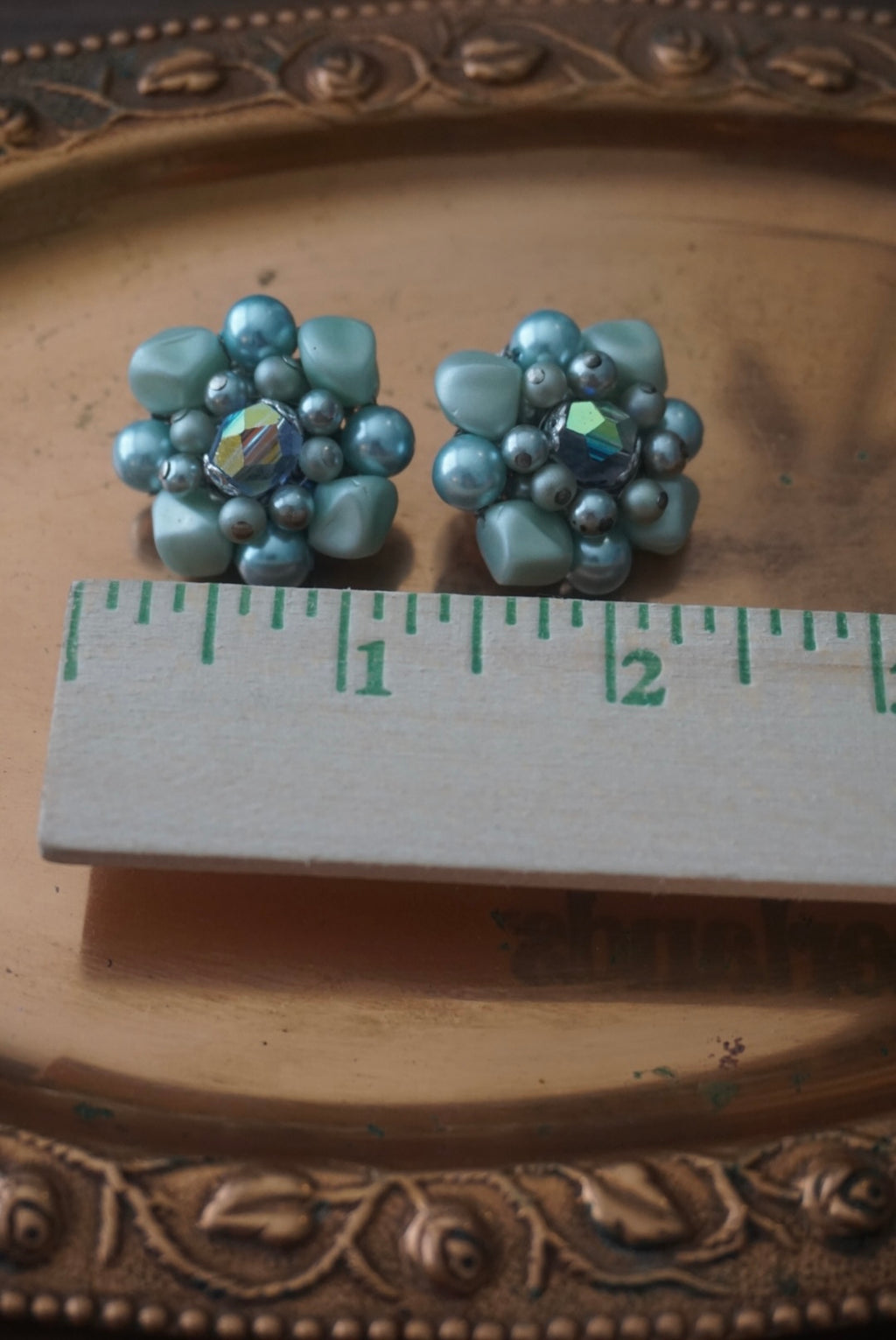 Vintage Flower Clip-On Earrings