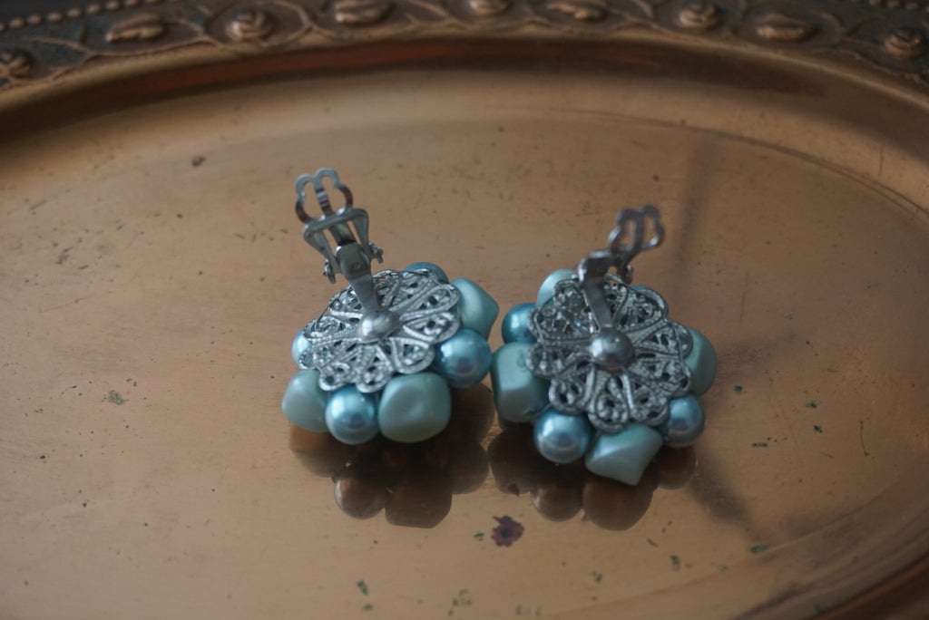 Vintage Flower Clip-On Earrings
