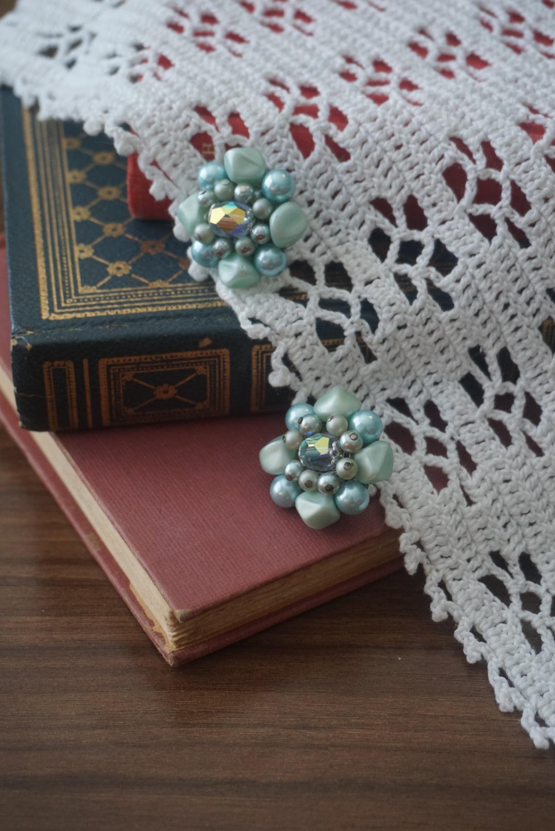 Vintage Flower Clip-On Earrings