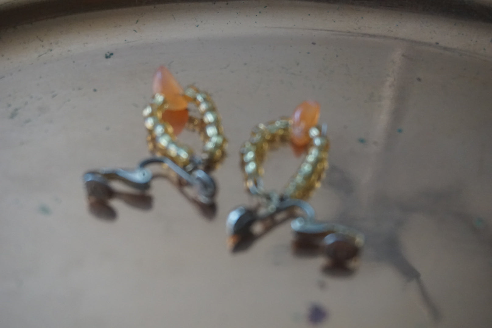 Elegant Gold and Coral Bead Earrings
