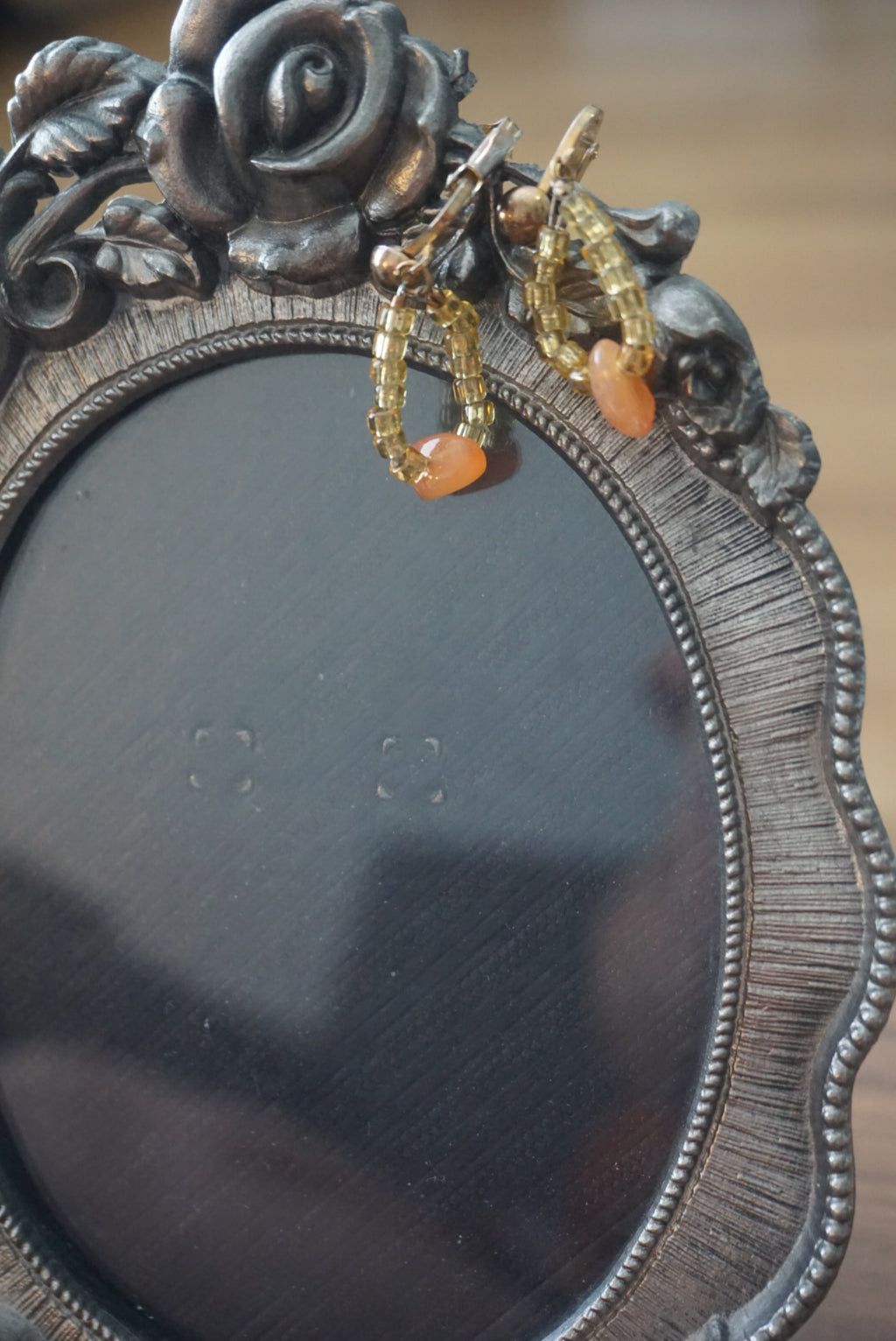 Elegant Gold and Coral Bead Earrings