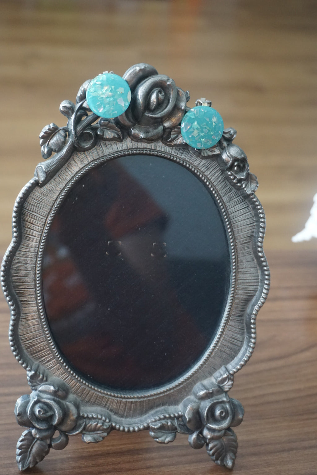 Turquoise Circular Clip Earrings