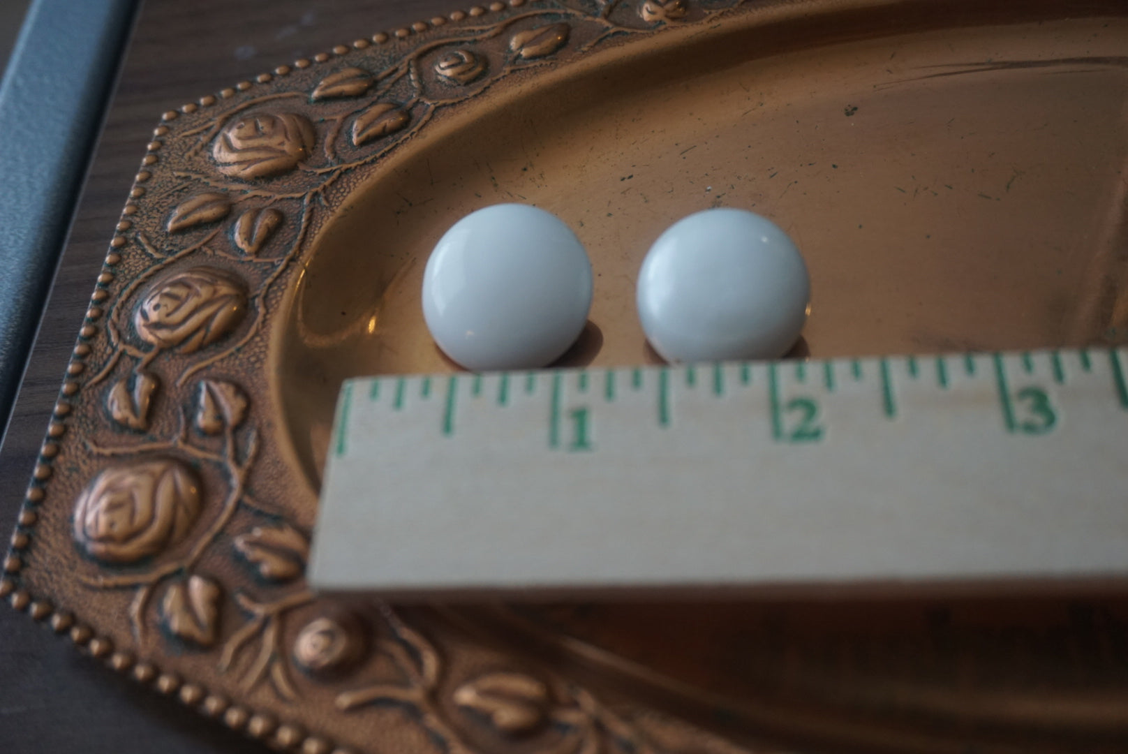 White Porcelain Earrings with Clip on Metal Backing
