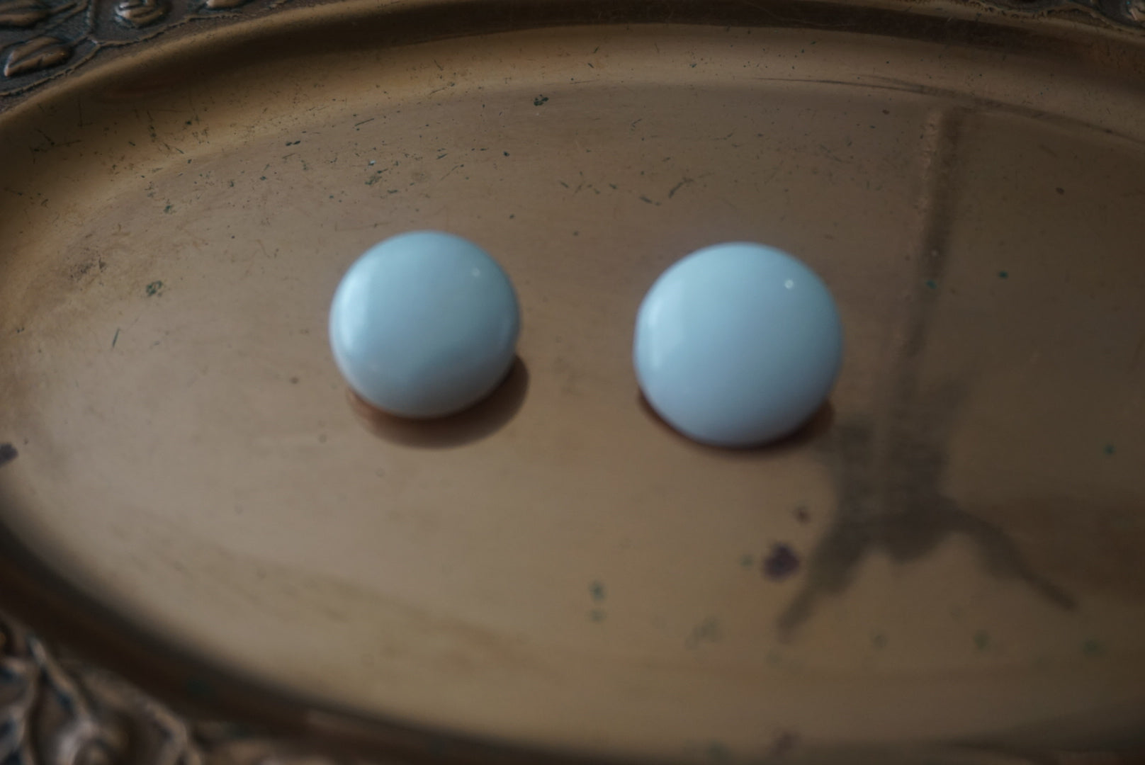 White Porcelain Earrings with Clip on Metal Backing