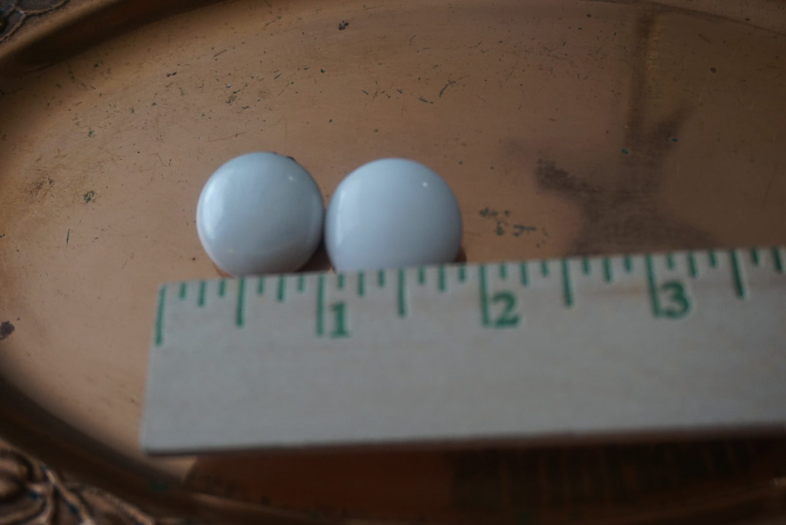 White Porcelain Earrings with Clip on Metal Backing