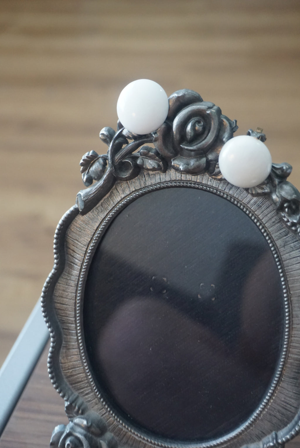 White Porcelain Earrings with Clip on Metal Backing