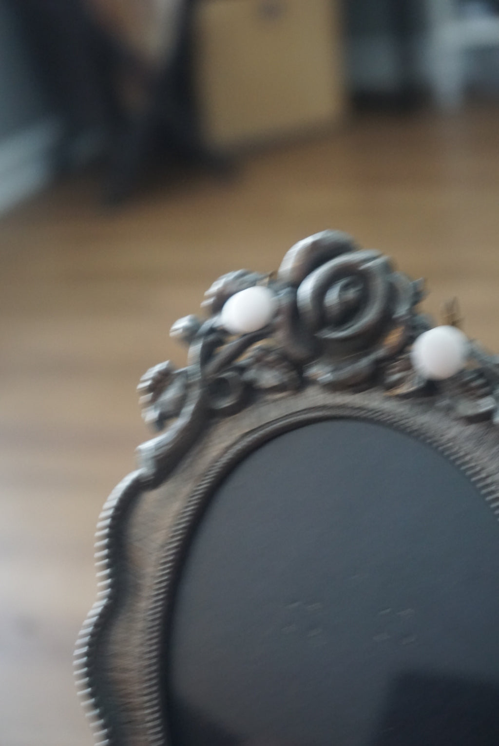 Vintage Clip-On Earrings with White Stone