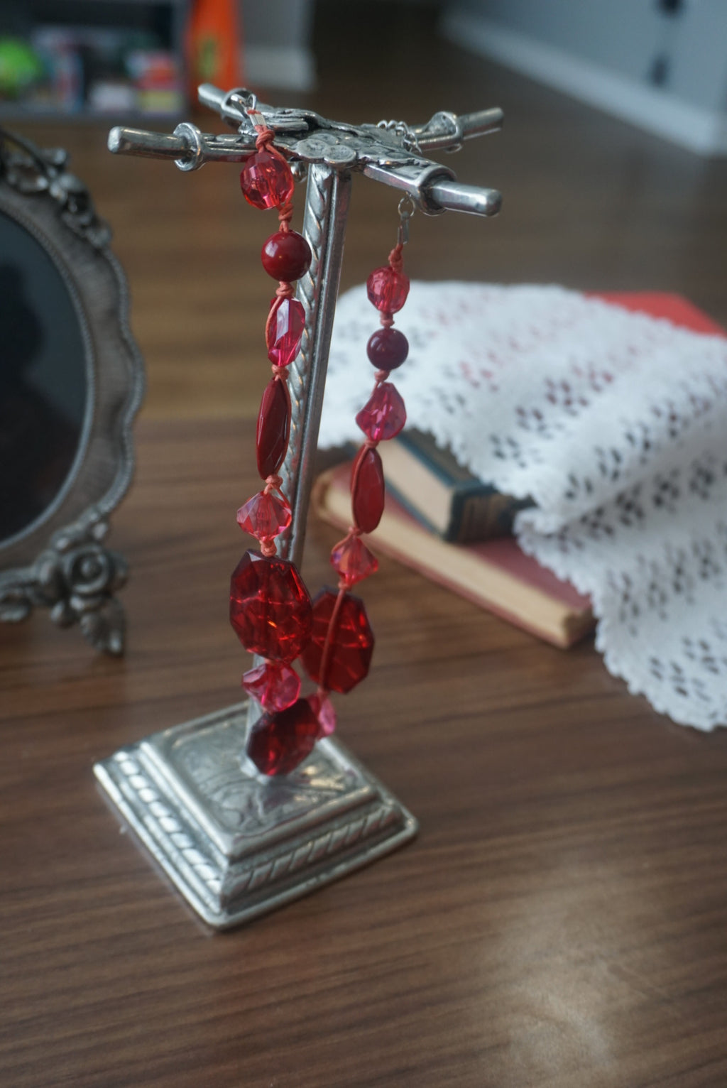 Elegant Red Beaded Necklace