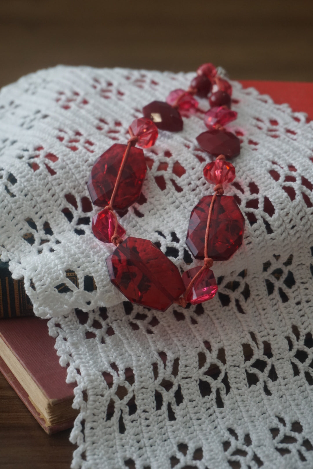 Elegant Red Beaded Necklace