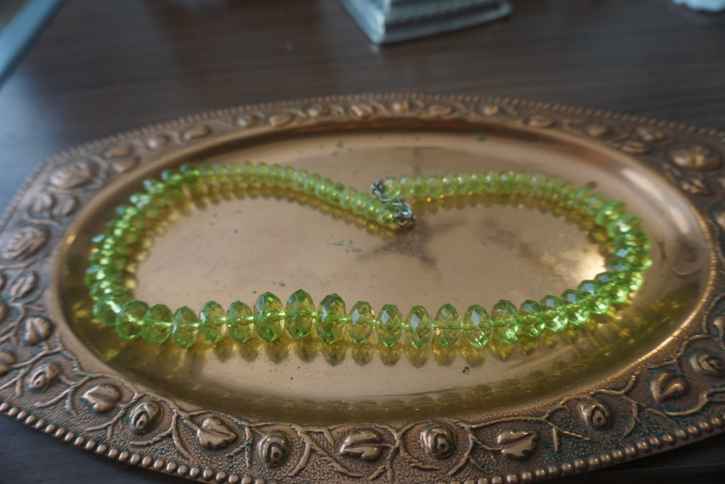 Vintage Green Beaded Necklace