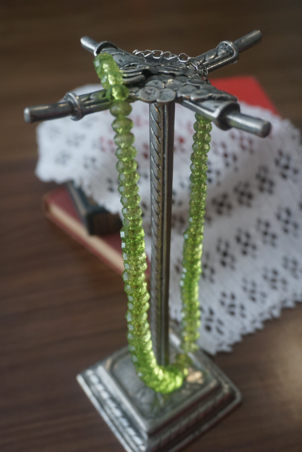 Vintage Green Beaded Necklace