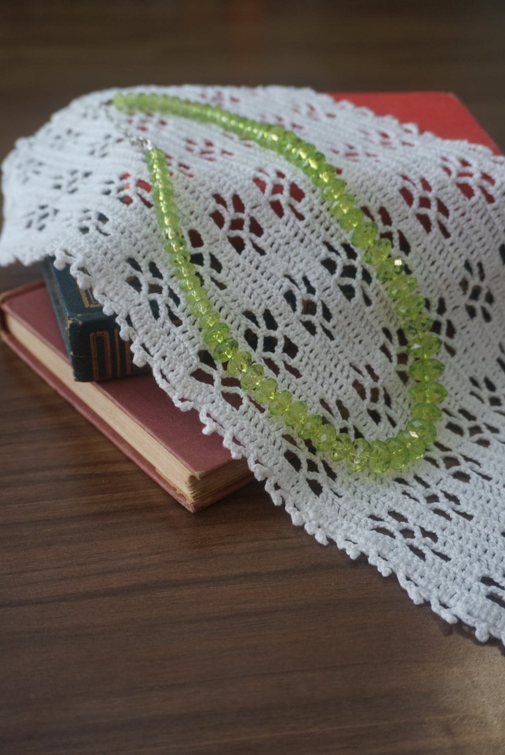 Vintage Green Beaded Necklace