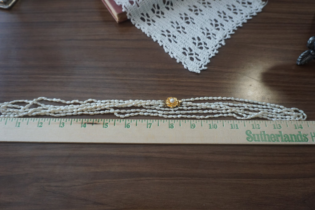 Vintage Pearl and Gold Beaded Necklace