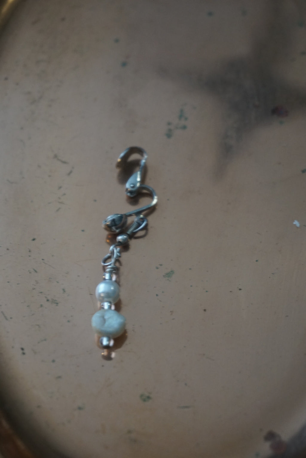 Silver Beaded Dangle Earring