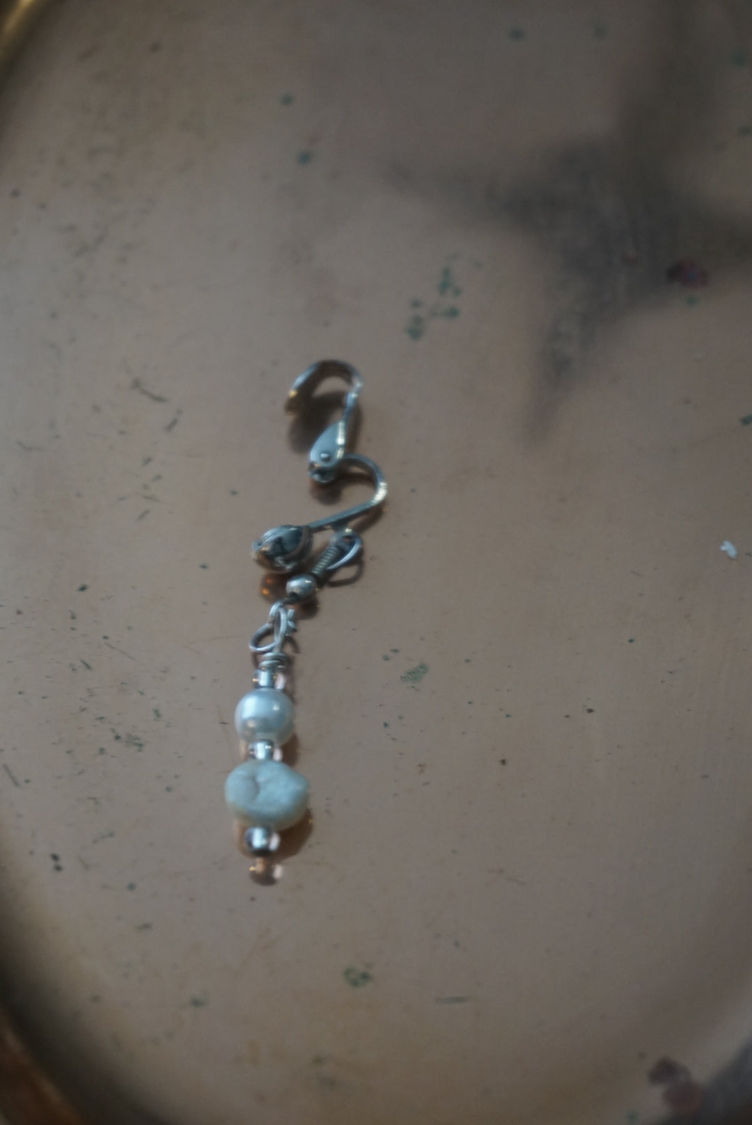 Silver Beaded Dangle Earring