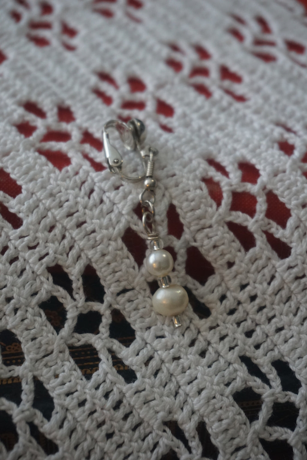 Silver Beaded Dangle Earring
