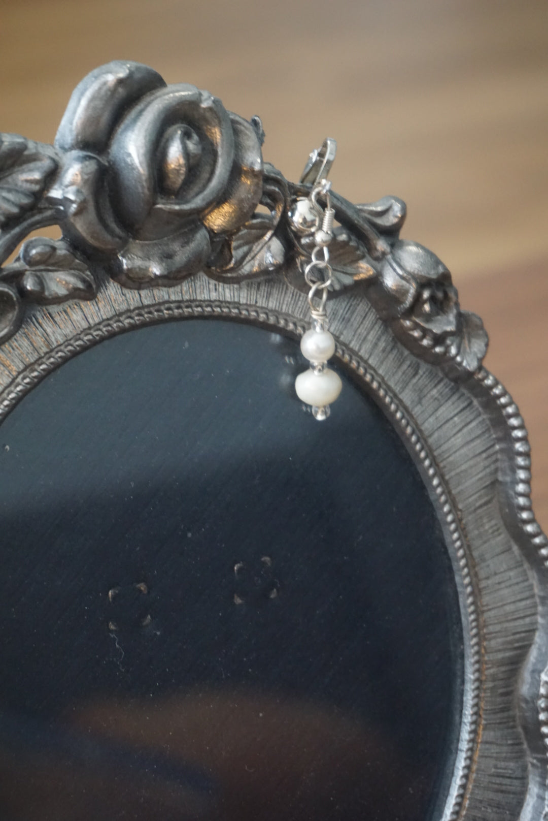 Silver Beaded Dangle Earring