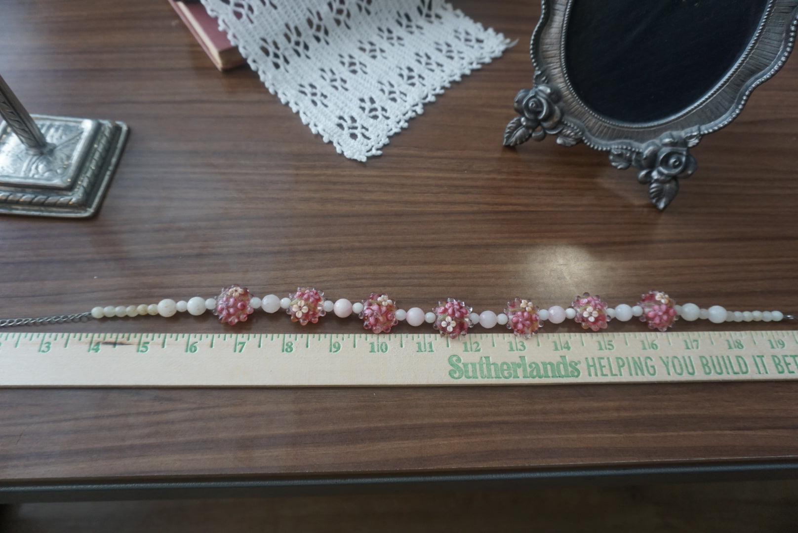 Handcrafted Beaded Necklace with Floral Accents