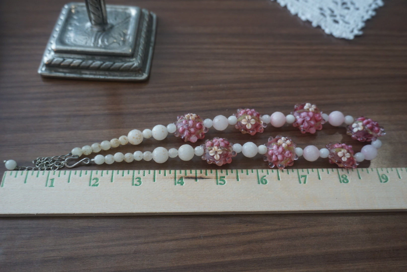 Handcrafted Beaded Necklace with Floral Accents