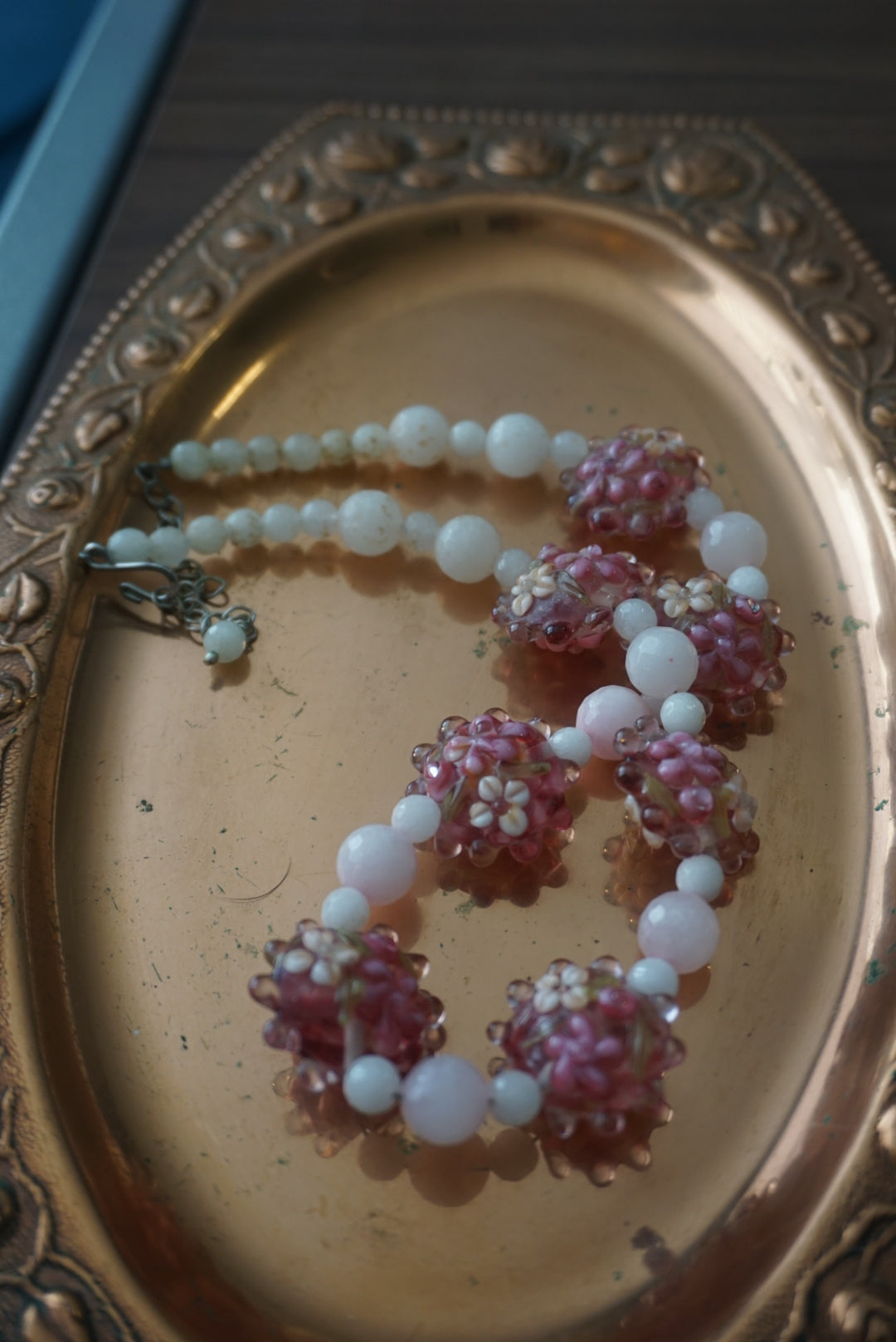 Handcrafted Beaded Necklace with Floral Accents