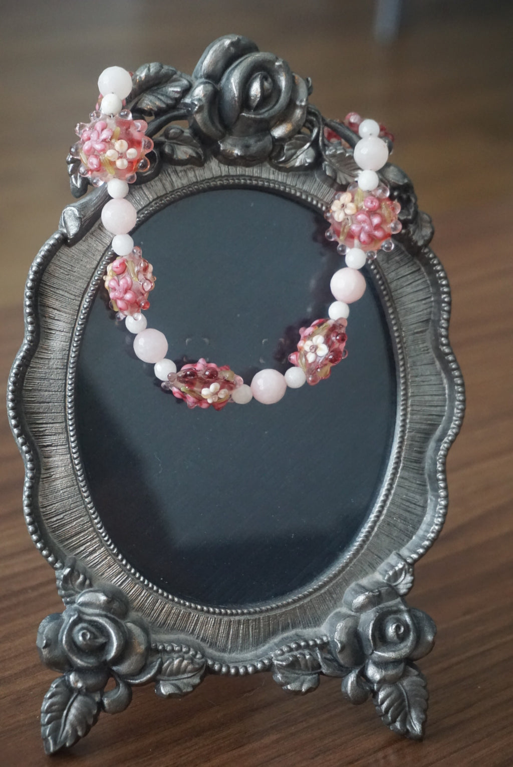 Handcrafted Beaded Necklace with Floral Accents