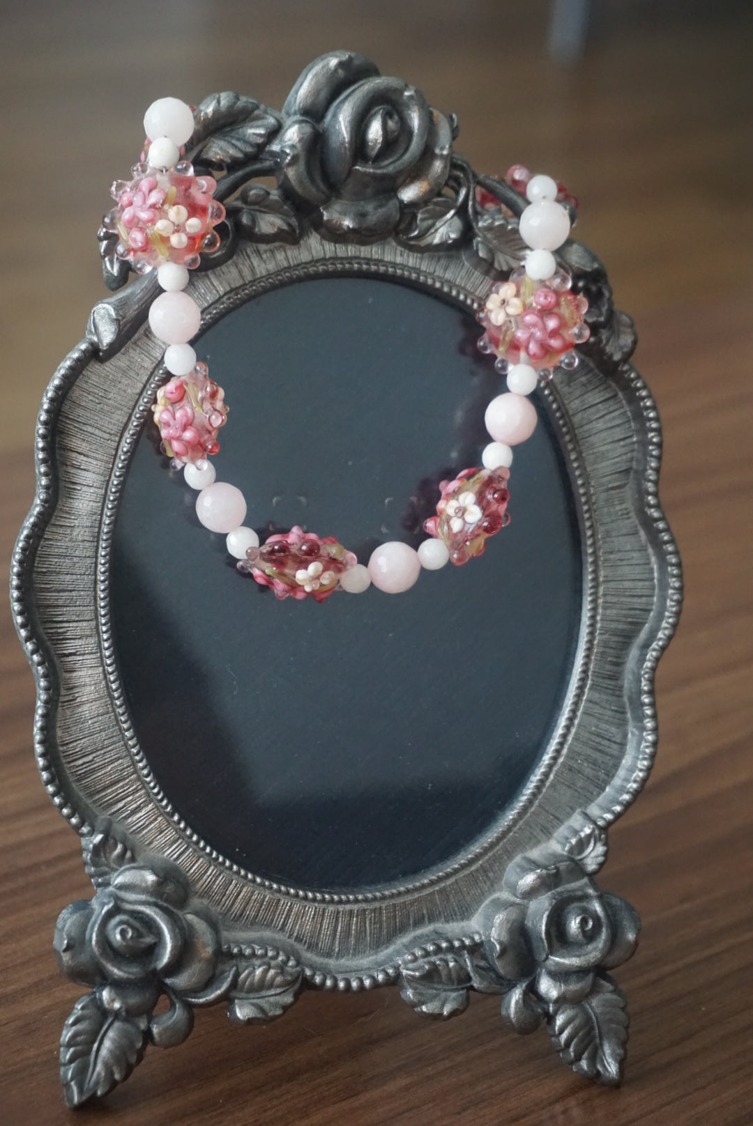 Handcrafted Beaded Necklace with Floral Accents