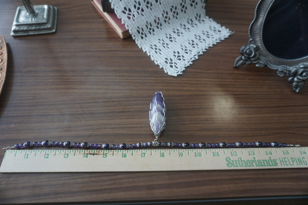 Amethyst and Black Beaded Necklace