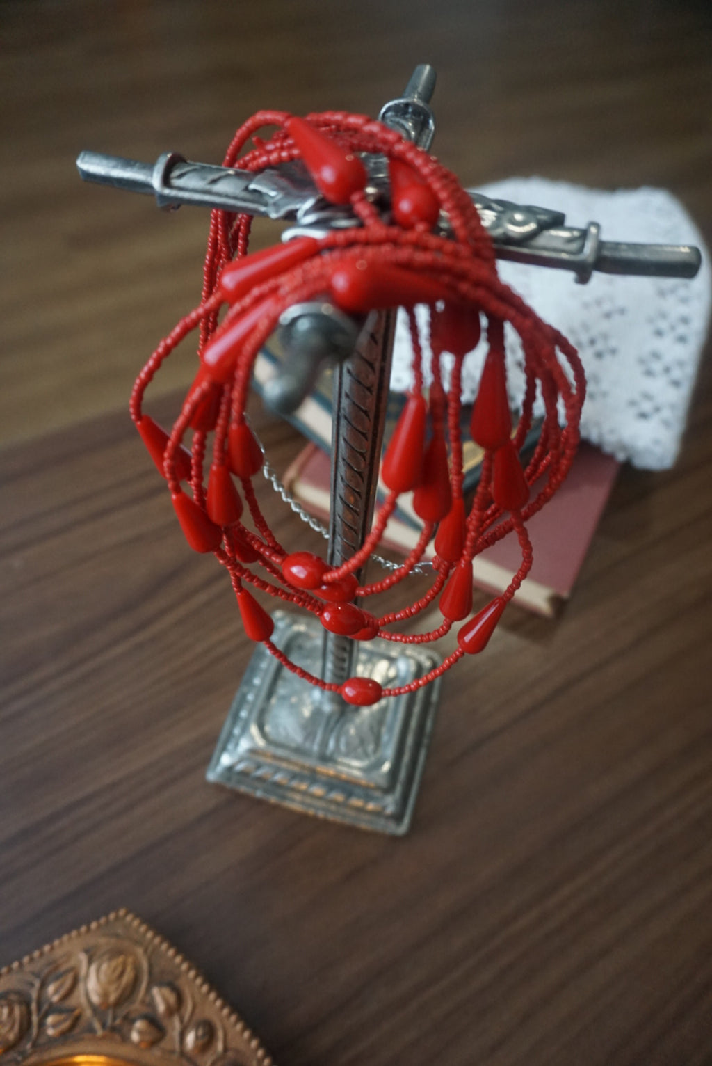 Red Beaded Necklace