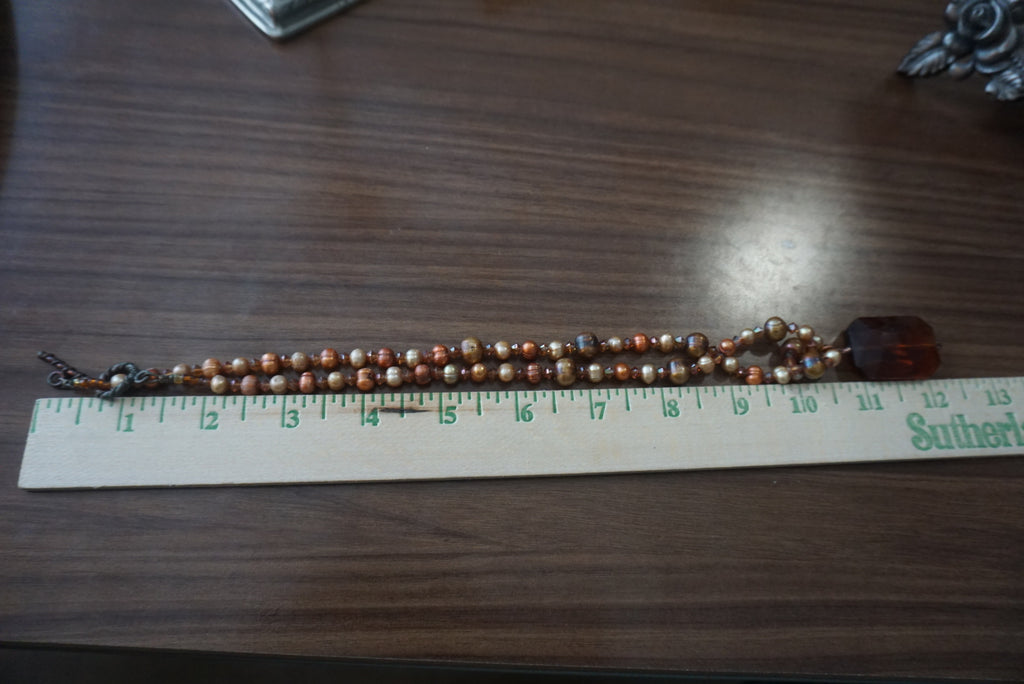 Vintage Amber Beaded Necklace