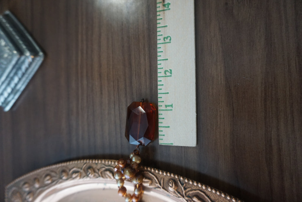 Vintage Amber Beaded Necklace