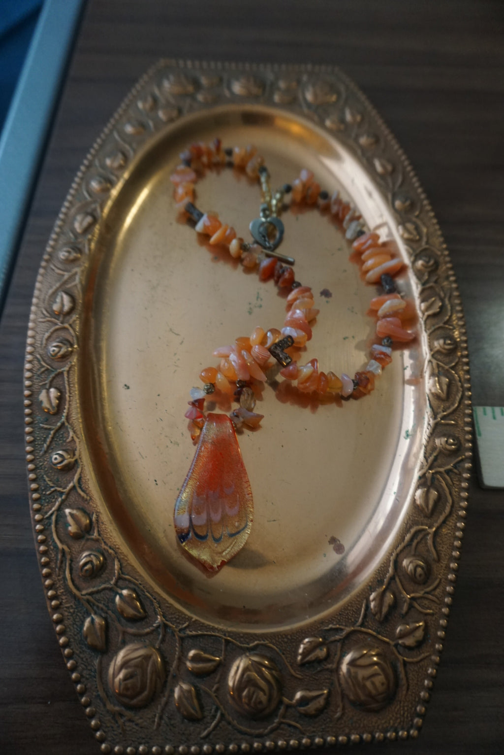 Red and Orange Stone Necklace