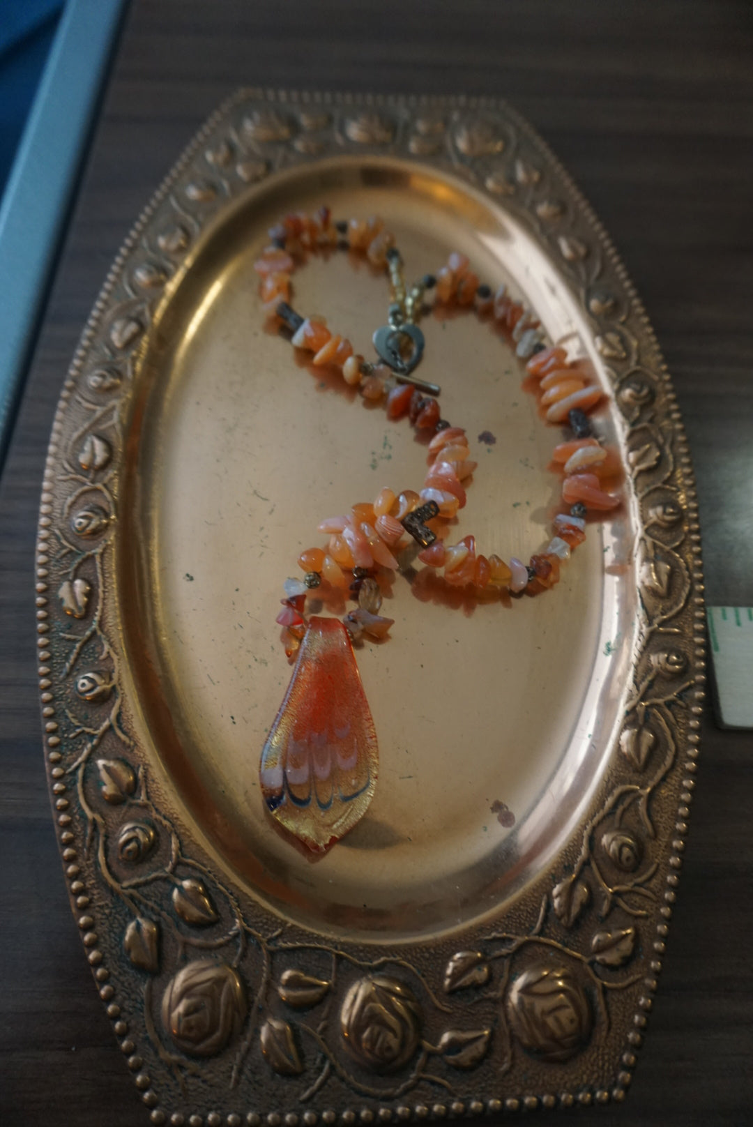 Red and Orange Stone Necklace