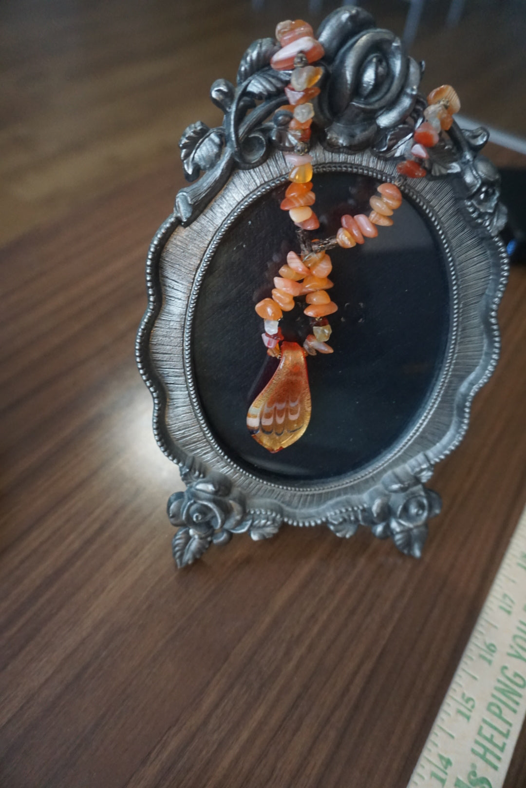 Red and Orange Stone Necklace